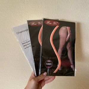 NWB Charmnight Ben Xi Henwarry Fishnet Stockings Thigh High Wide set of 3